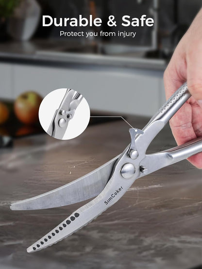 Kitchen Scissors, Forged Stainless Steel Heavy Duty Kitchen Shears, Dishwasher Safe Cooking Scissors for Meat, Poultry & Vegetables