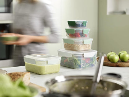 Joseph Joseph Nest Lock Plastic BPA Free Food Storage Container Set with Lockable Airtight Leakproof Lids, 10-Piece, Multi-Color
