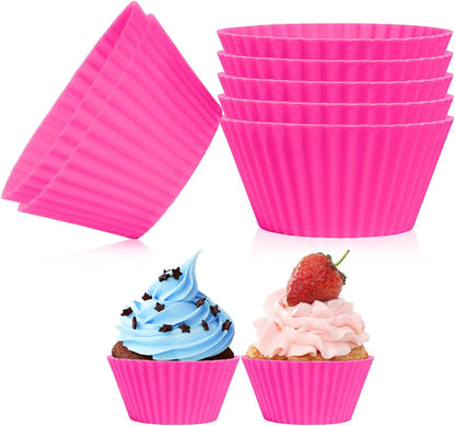 6 pack Silicone Baking Cups, Reusable Muffin Liners Non-Stick Cup, Cake Molds Set,Cupcake Silicone Liner Cupcake Holder,Bpa Free (navy blue)