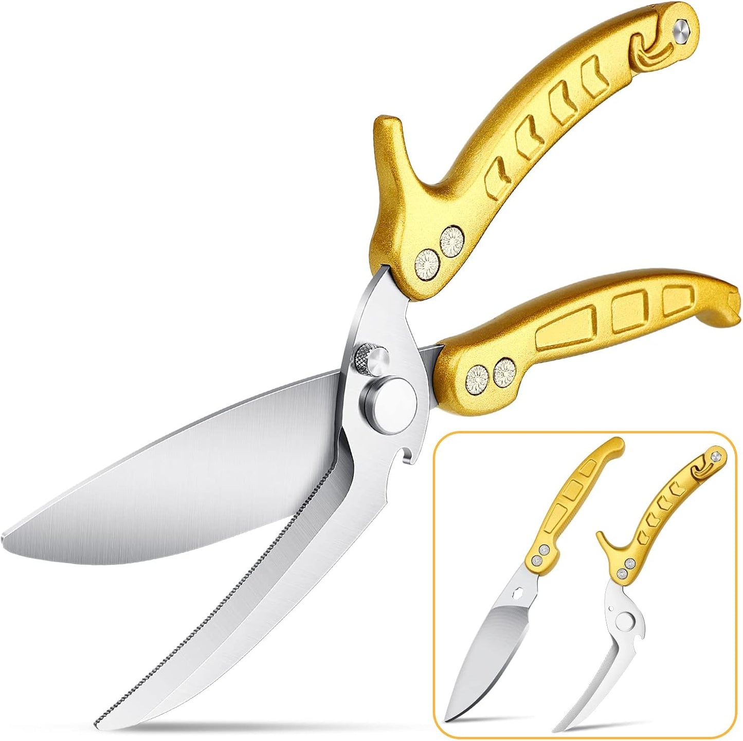 DRAGON RIOT Heavy Duty Poultry Shears - A Must Have Kitchen Shears for Chicken and Meat Cutting - Dishwasher Safe and Stainless Food Kitchen Scissors for Thanksgiving