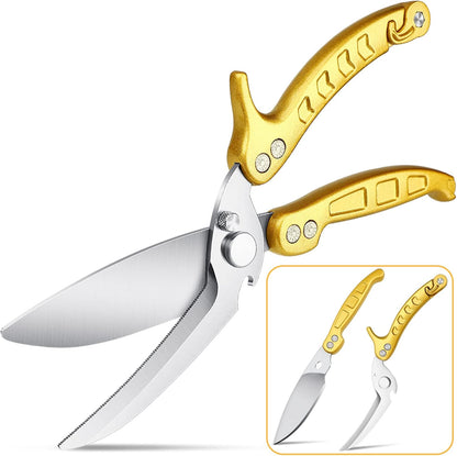 DRAGON RIOT Heavy Duty Poultry Shears - A Must Have Kitchen Shears for Chicken and Meat Cutting - Dishwasher Safe and Stainless Food Kitchen Scissors for Thanksgiving