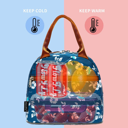 FlowFly Insulated Lunch Cooler Bag - Tote Bag Organizer for Women/Men, Black - Colors B