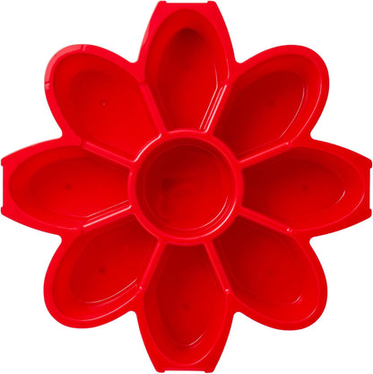 KOLORAE Flower Snack Serving Tray - 9 Compartment Party Platter with Dressing Cup for Chips and Dip, Fruits and Veggies - Game Day & Summer Entertaining Tray