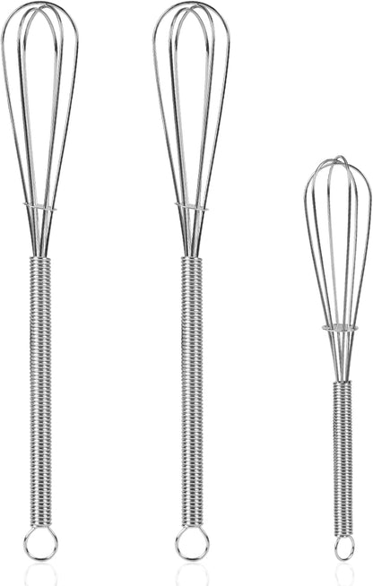 NileHome 3-Pack Stainless Steel Whisk Set, Kitchen Utensils for Cooking