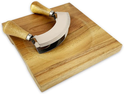 Ulu Cutting Board, Ulu Chopping Bowl, Mezzaluna Cutting Board Bowl - CXD00