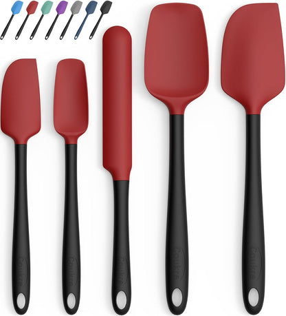 Coukre Silicone Spatula Set of 5,High Temperature Resistant, Food Grade Silicone, Dishwasher Safe, for Baking, Cooking (Aqua Green)