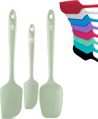 DI ORO Silicone Spatula Set - Rubber Kitchen Spatulas for Baking, Cooking, & Mixing - 600°F Heat-Resistant & BPA Free Silicone Scraper Spatulas for Nonstick Cookware - Dishwasher Safe (3pc, Black)