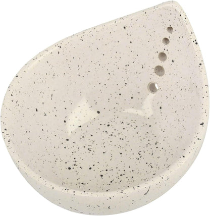 Herb Stripper Bowl, Resin Kitchen Herb Leaf Stripping Tool, 5‑Hole Speckled Bowl for Thyme, Basil, Rosemary, Parsley, Oregano, Cilantro, Kale, Collects Stripped Herb Leaves, Dishwasher Safe，White