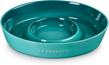 Le Creuset Stoneware Signature Oval Chip and Dip Platter, 13", White