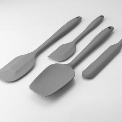 4 Piece Silicone Spatula Set, Flexible Heat Resistant Non-scratch Baking Cooking Rubber Spatulas with Stainless Steel Core, Black
