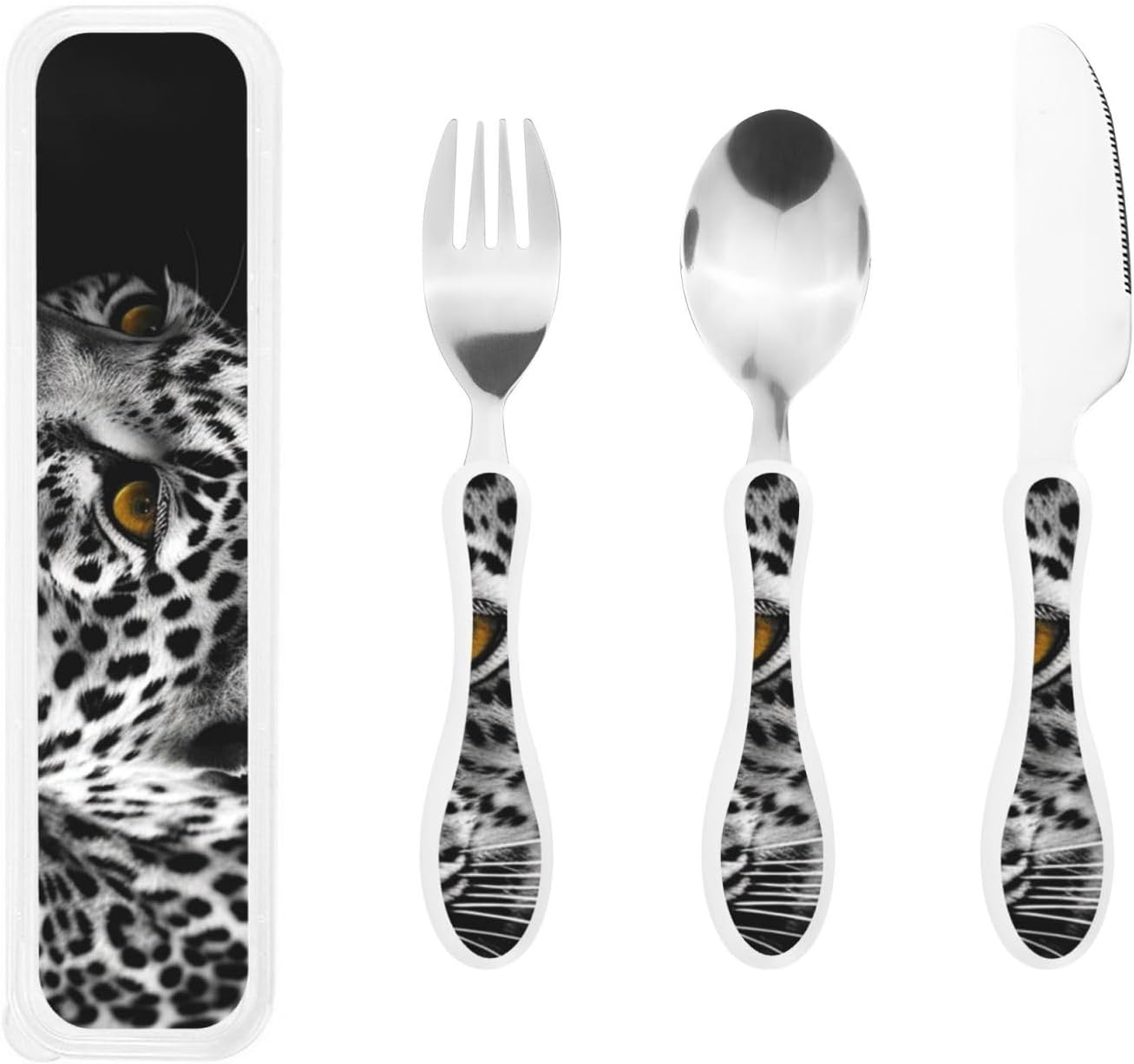 3-Piece Kids Silverware Set With Storage Case, Stainless Steel Reusable Children Safe Knife Spoon Fork Set Samurai Children Flatware Set For Kids Lunch Box