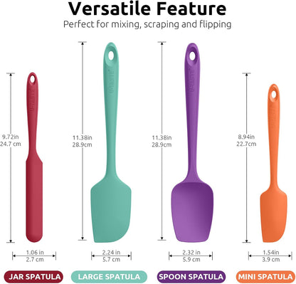 U-Taste Silicone Spatula Set with 600 Degrees Fahrenheit Heat Resistant (Black)