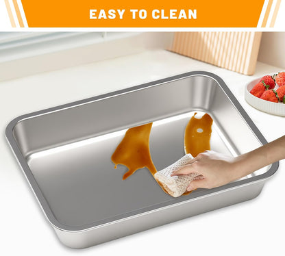 5pcs Grill Prep Trays Sets, Stainless Steel Grilling Prep and Serve Tray, Marinade Container with Lid, Thawing Board, Cutting Board, BBQ Grill Accessories, Grilling Gifts for Mens