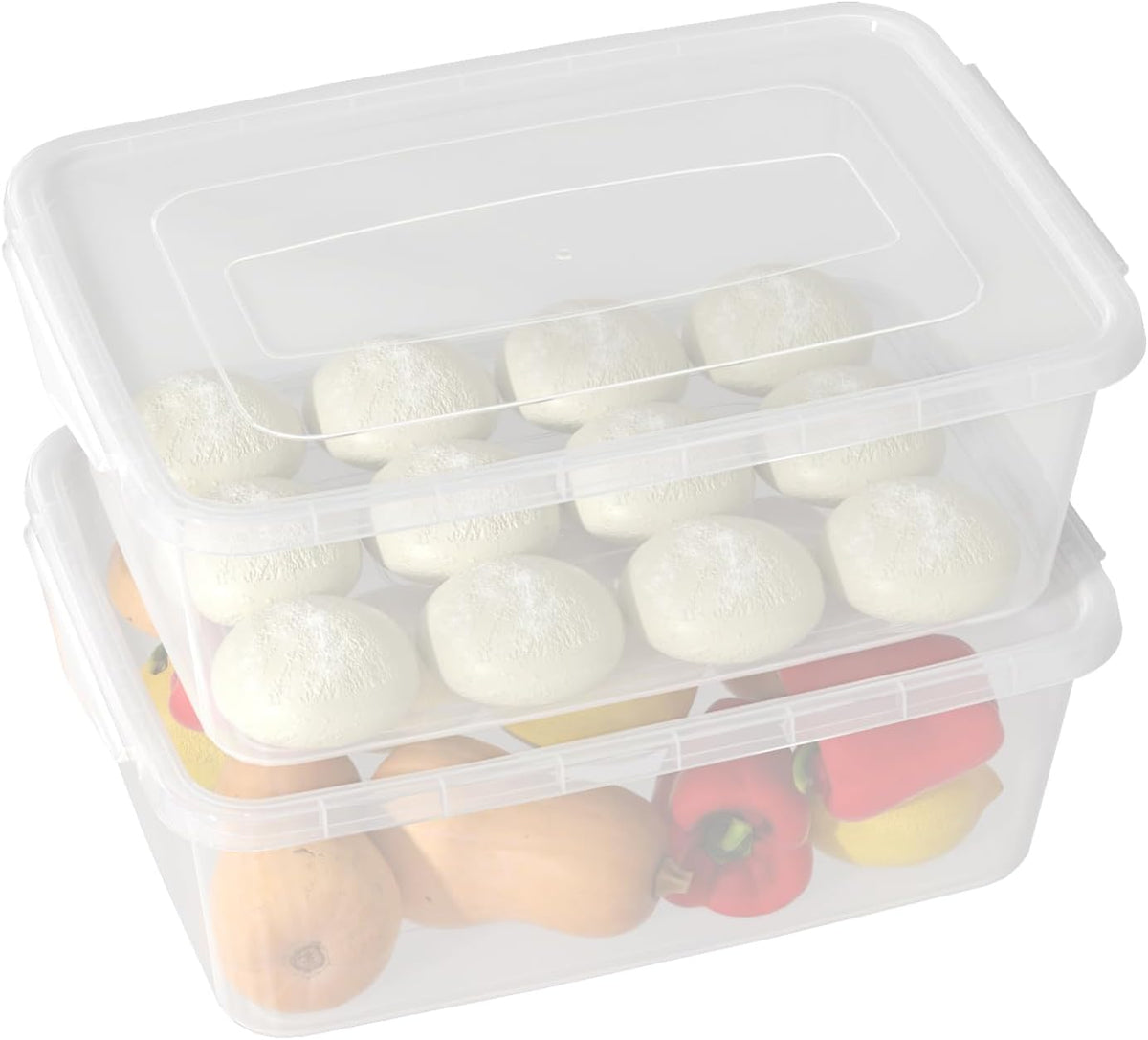 16 Quart Clear Dough Proofing Box, Latching Box with Lid, 2-Pack