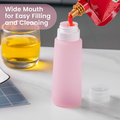 MICEBAY 2 oz Condiment Squeeze Bottles, Leakproof Salad Dressing Container