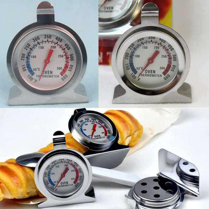Silver Oven Thermometer 50-300°C/100-600°F, Woodstove Thermometers, Oven Grill Fry Chef Smoker Thermometer Instant Read Stainless Steel Thermometer Kitchen Cooking Thermometer, Oven Thermometers