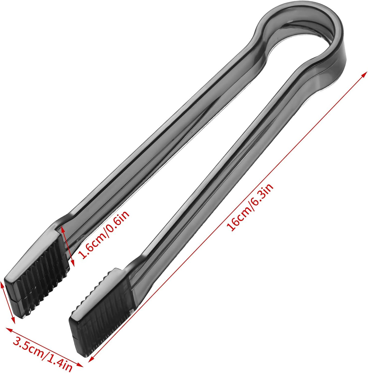 10 Pcs Plastic Buffet Serving Tongs, Clear Kitchen Tongs Mini Serving Utensil Tongs for Food Ice Salad Buffet Barbecue Cookies, 6.3 Inches