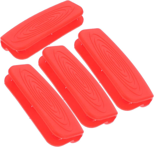 Abaodam Heat-Resistant Silicone Handle Covers Set of 4 Non-Slip Pot and Pan Handle Protectors for Cast Iron Skillet and Frying Pan Use