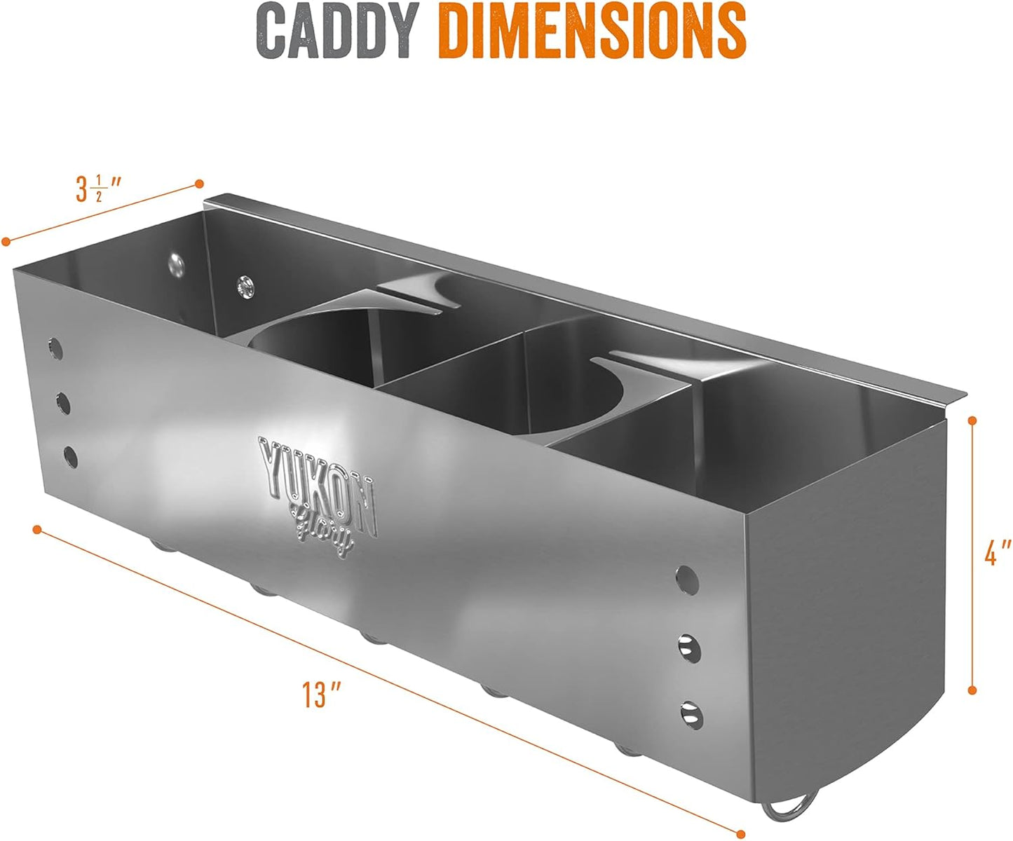 Yukon Glory BBQ Caddy Organizer - Stainless Steel Griddle Caddy for Char-Broil 4-Burner Grills - Clean & Organized Grill Station