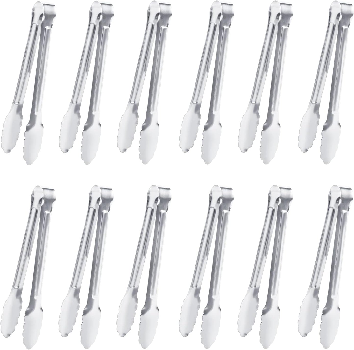 6 Pack Serving Tongs Kitchen Tongs, Buffet Tongs, Stainless Steel Food Tong Serving Tong, small tongs