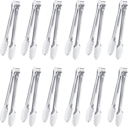 6 Pack Serving Tongs Kitchen Tongs, Buffet Tongs, Stainless Steel Food Tong Serving Tong, small tongs