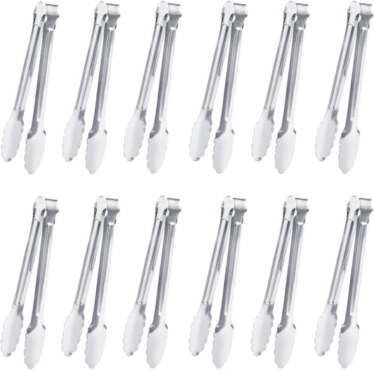 6 Pack Serving Tongs Kitchen Tongs, Buffet Tongs, Stainless Steel Food Tong Serving Tong, small tongs