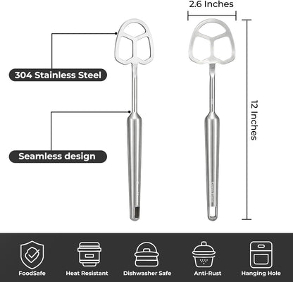Seamless Danish Dough Whisk Baking Tools 304 Stainless Steel 12 Inches