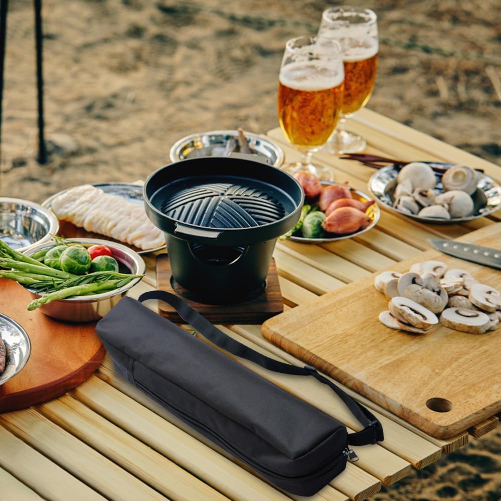 Grill Storage Bag for Outdoor Grilling, Foldable Oxford Cloth Grill Utensil Tool Storage Bag for Camping and Hiking BBQ