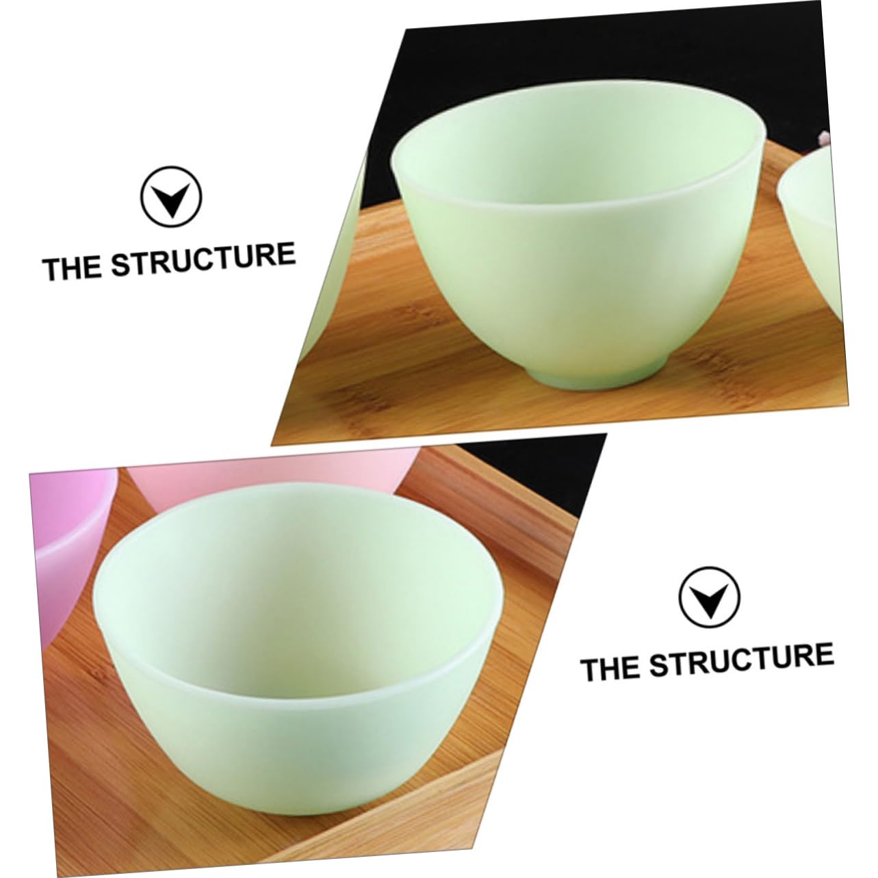 Facial Mask Mixing Bowl Set 3 Pcs Spa Mixing Bowls Soft Silicone Mask Bowl for Diy Non-slip Beauty Tool