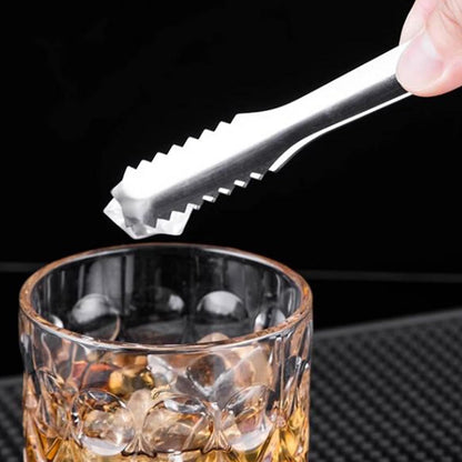 Stainless Steel Ice Tongs for Bar, Kitchen & Home – Heavy-Duty Metal Ice Grab Tongs with Non-Slip Grip, Ideal for Serving Ice Cubes, Sugar Cubes, Lemons, Limes and Fruits