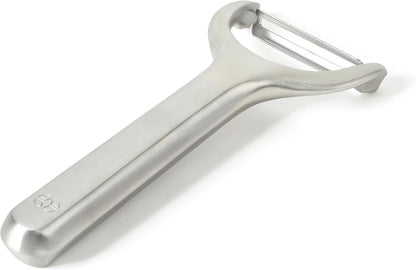 Calphalon Prime Straight Vegetable Peeler, Stainless Steel Peeler with Swivel Blade for Fruits & Vegetables, Weighted Handle for Control, Weighted Handle for Control