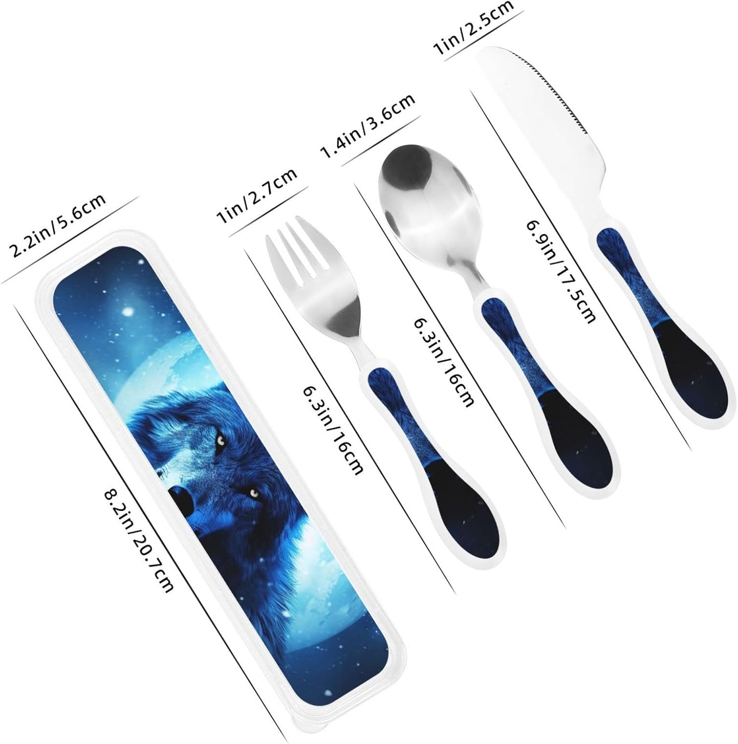 3-Piece Kids Silverware Set With Storage Case, Stainless Steel Reusable Children Safe Knife Spoon Fork Set Sugar Skulls Children Flatware Set For Kids Lunch Box