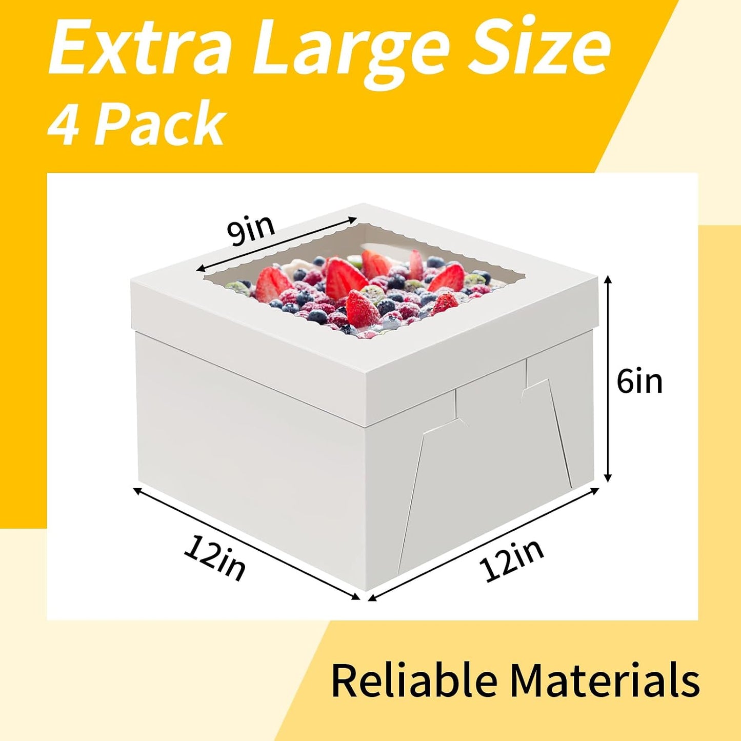 WINKIO Cake Boxes 12 inch, Cake Carrier Holder, Storage Transport Container