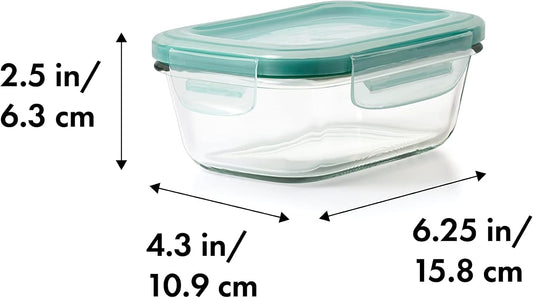 OXO Good Grips 3.5 Cup Smart Seal Airtight Glass Rectangle Food Storage Container