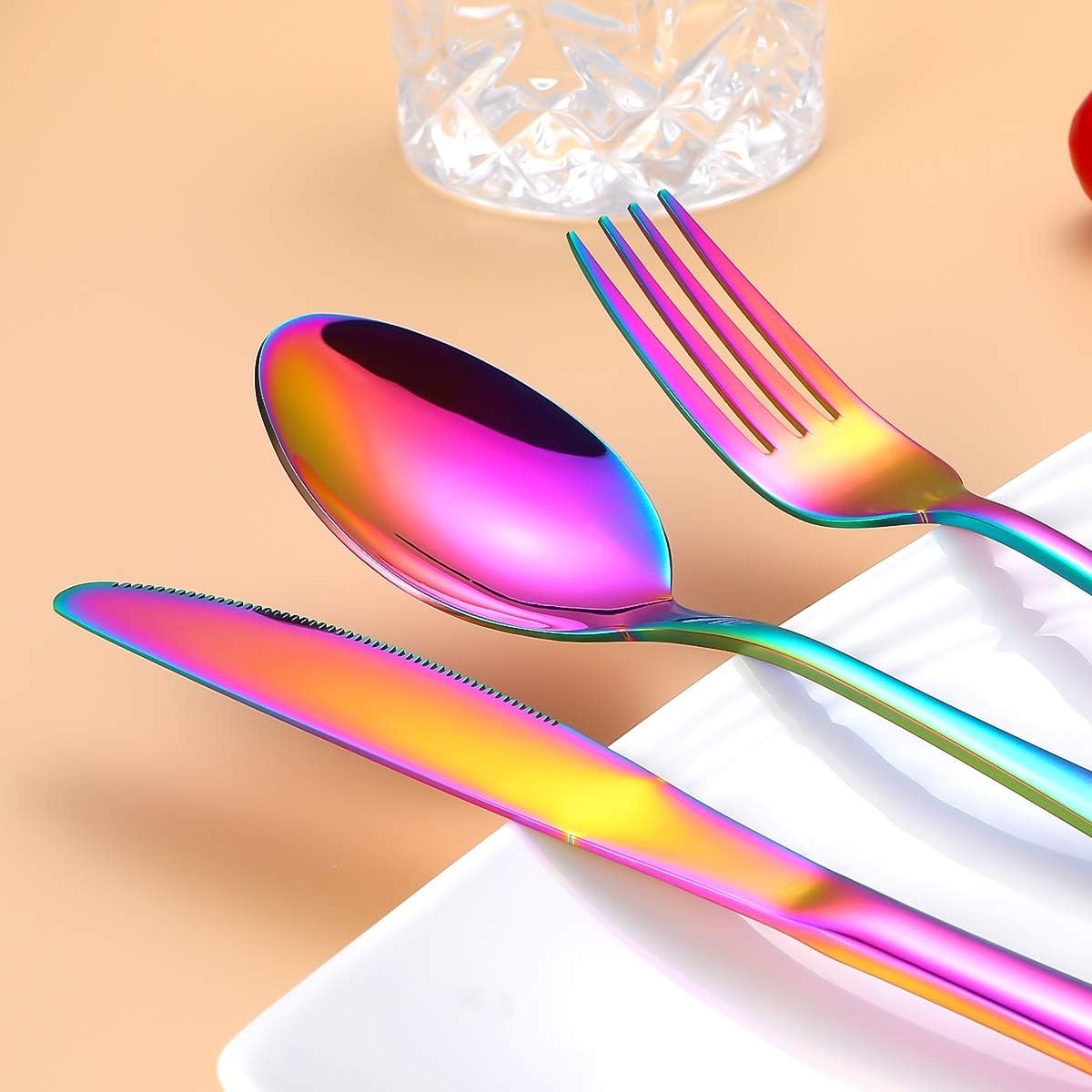 Travel Utensils,Reusable Silverware Set To Go Portable Cutlery Set with a Waterproof Carrying Case for Lunch Boxes Workplace Camping Picnic (Purple)