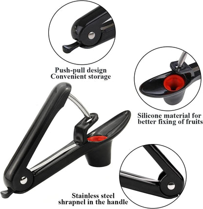 2PCS Cherry Pitter - VCISPOK Stainless Steel Cherries Corer Pitter Tool with Hand-held Push Design, Save Time & Space for MMake Delicious Cherries Dishes and Cocktail Cherries (2PCS Black)