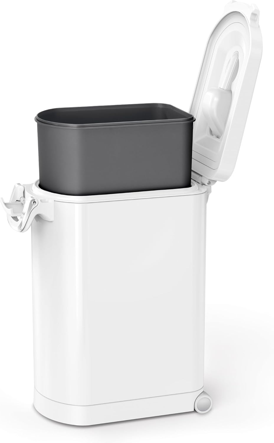 simplehuman 25 Liter, 27 lb / 12.2 kg Medium Pet Food Storage Container for Dog Food, Cat Food, and Bird Feed, Alloy Steel, Matte Black