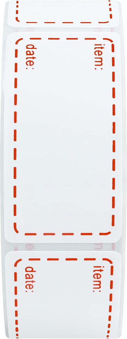 Hybsk 500pcs Freezer Labels Removable Storage Stickers 1x2 Inch Waterproof Oil-Resistant Refrigerator Kitchen Labels (Red)