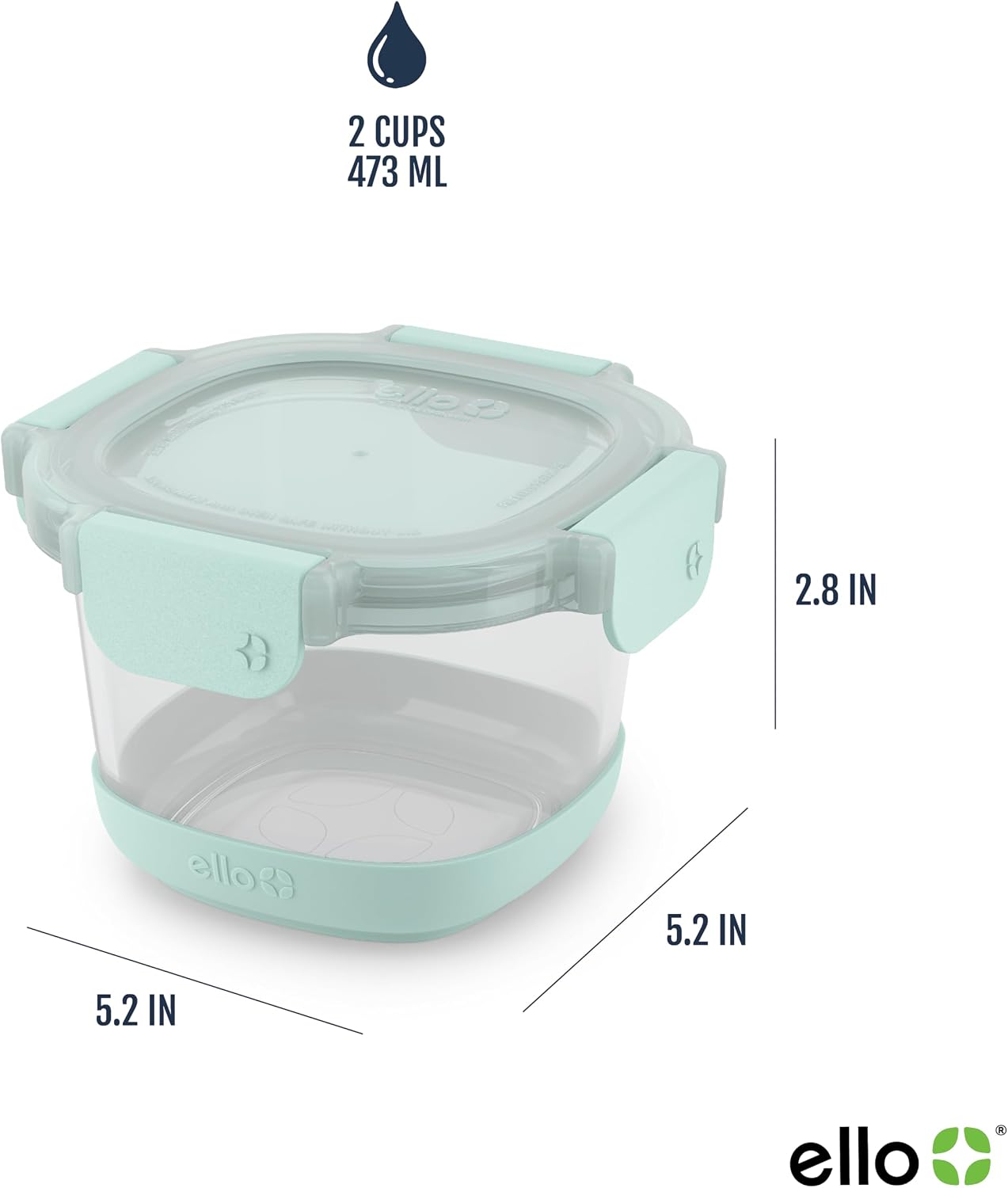 Ello Duraglass Glass Meal Prep Sets Leak-Proof Glass Food Storage Containers with Airtight BPA-Free Plastic Lids, Dishwasher, Microwave, and Freezer Safe
