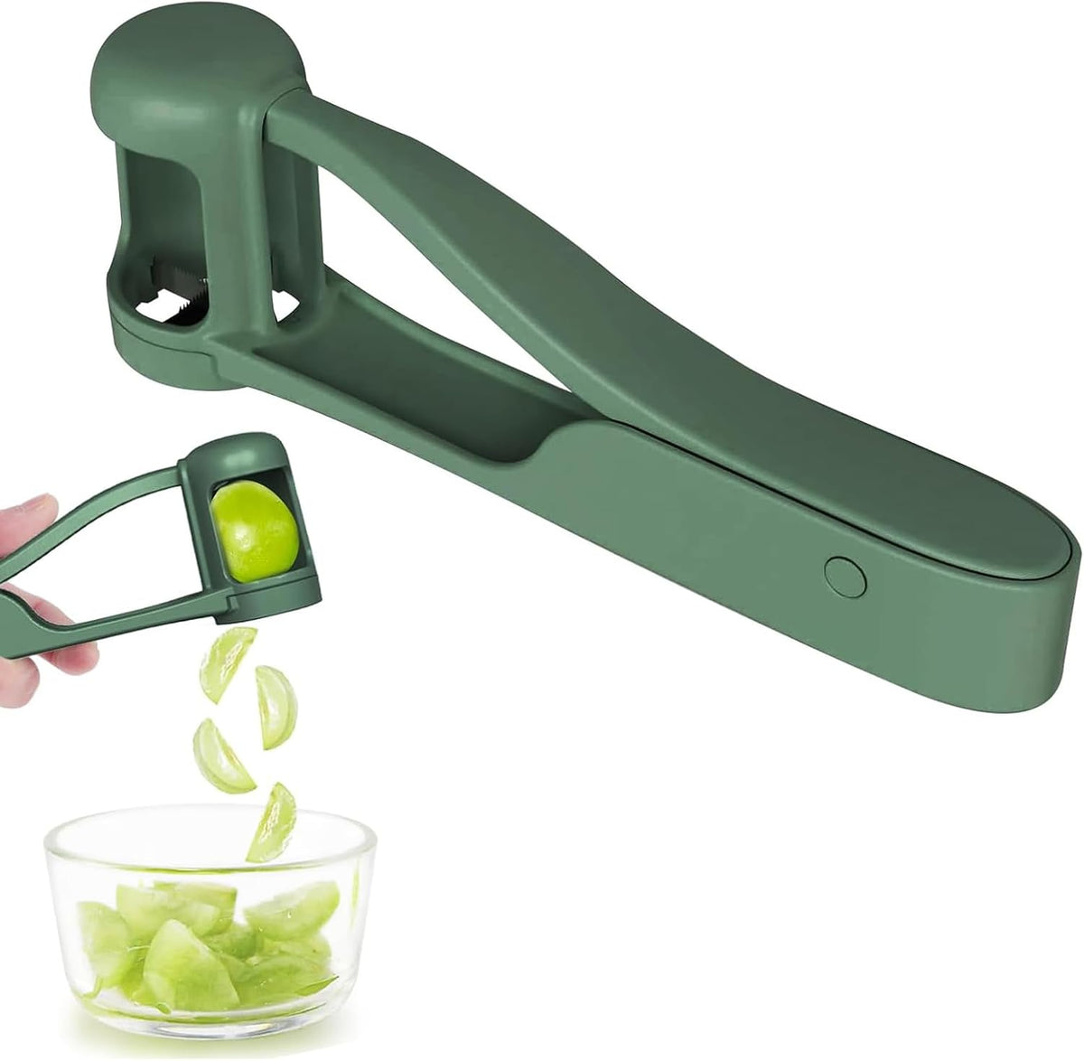 WhiteRhino Grape Cutter Grape Slicer for Toddlers,Grape Cherry Tomato Strawberry Cutter Quarter Slicer tool For Vegetable Fruit Salad Cake Decoration,Stainless Steel kitchen Gadget Fruit cutter(Bule)