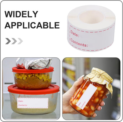 Removable Freezer Labels Date Content Label Stickers for Food Storage Kitchen Fridge Labels for Containers Food Label Stickers for Recording Date Content and Expiration 1 Roll