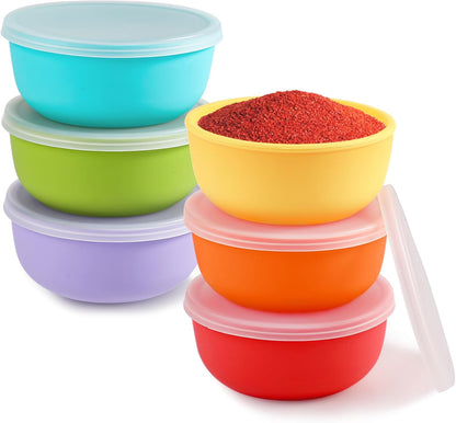 Webake 3" Silicone Pinch Bowls for Cooking Prep, 2oz Small Dipping Bowls Sauce Condiment Containers with Lids, BPA Free Set of 8
