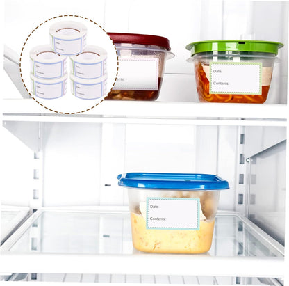 5rolls Safe Date Labels for Kitchen Pantry Writing Stickers Food Storage Labels Reusable Multipurpose Bottle Stickers