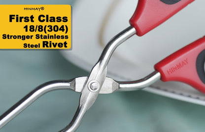 HINMAY Stainless Steel Scissor Tongs 11-Inch and 13-Inch Set, Set of 2