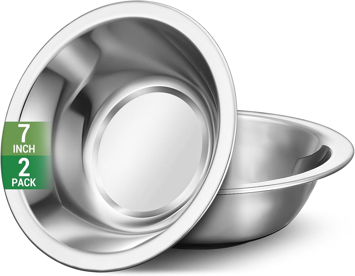 304(18/8) Stainless Steel Mixing Bowls for Kitchen, 6.3" 13.67 fl.oz Metal Mixing Bowls Set Stackable for Baking Serving Cooking Food Prep Storage Dishwasher Safe Lightweight