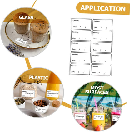 Operitacx 400pcs Waterproof Removable Food Date Labels for Refrigerator and Freezer Self-Adhesive PVC Stickers for Food Storage Containers for Pantry Organization