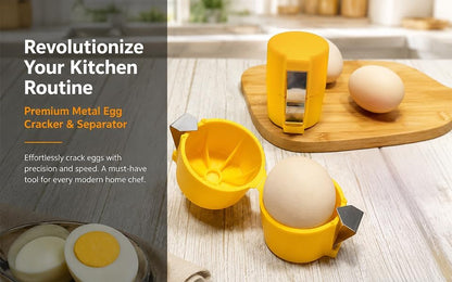 Handheld Egg Shell Opener, Eggshell Separator and Cutter, Food Grade PP Stainless Steel Egg Topper Cutter for Chicken Duck Eggs, Portable Lightweight Kitchen Gadget for Home Cooking Baking (orange)
