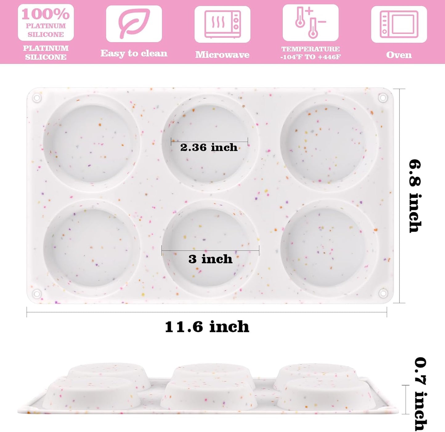 Sakolla 2 Pack Silicone Egg Bite Molds for Air Fryer, Nonstick 7 Cups Air Fryer Muffin Pan for Baking Egg Bite, Mini Muffins, Tart, Mini Cupcake and Quiche (Pink + Green)