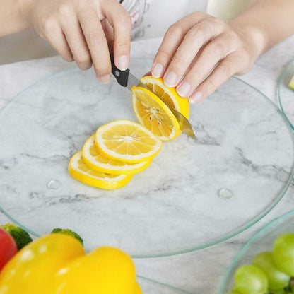 Murrey Home Glass Cutting Board Set for Kitchen Counter, Tempered Glass Chopping Boards Dishwasher Safe, Small Clear Countertop Tray, 16"x12"x2PC
