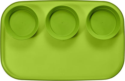 madesmart dipware 3 Bowl Serving Tray, Stackable & Removable Dip Bowls for Charcuterie, Guacomole, Snacks, Veggies, Premium Dishwasher & Microwave Safe, Multipurpose Plate & Bowl, Olive